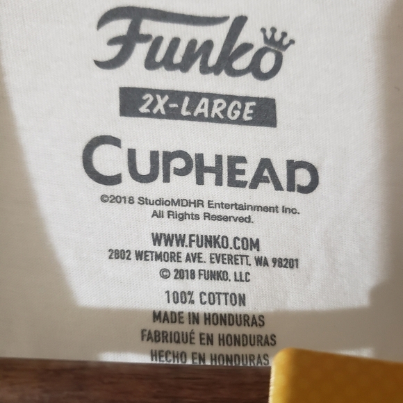 Funko Pop Tees Cuphead Crewneck T-Shirt White Blue Orange Mens Size 2X New - Picture 6 of 7